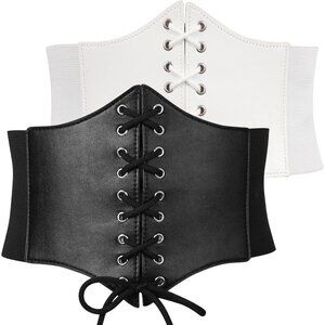 CORSET Belt for Women 05 Black+white